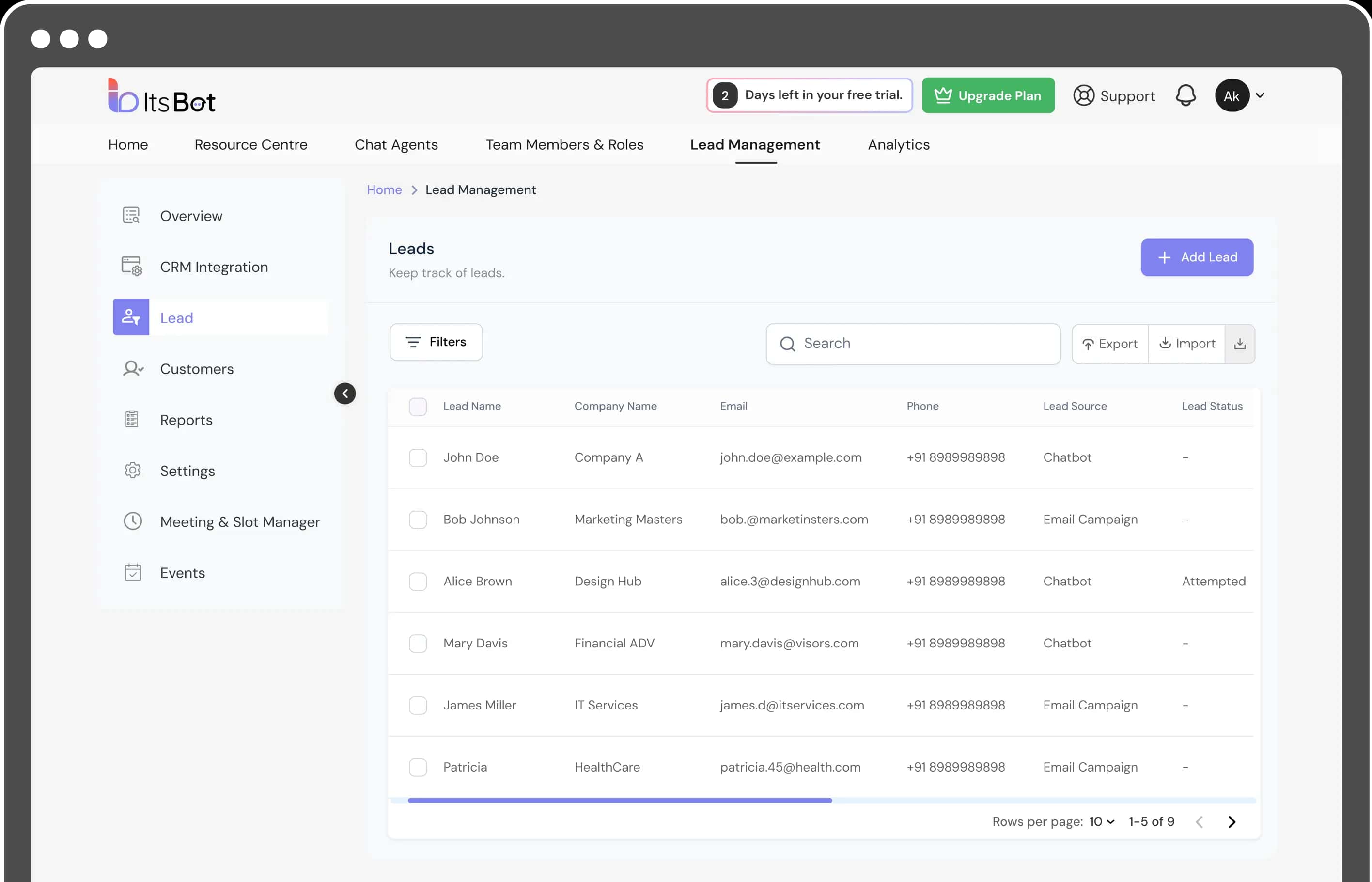 ItsBot Intelligent Lead Classification
