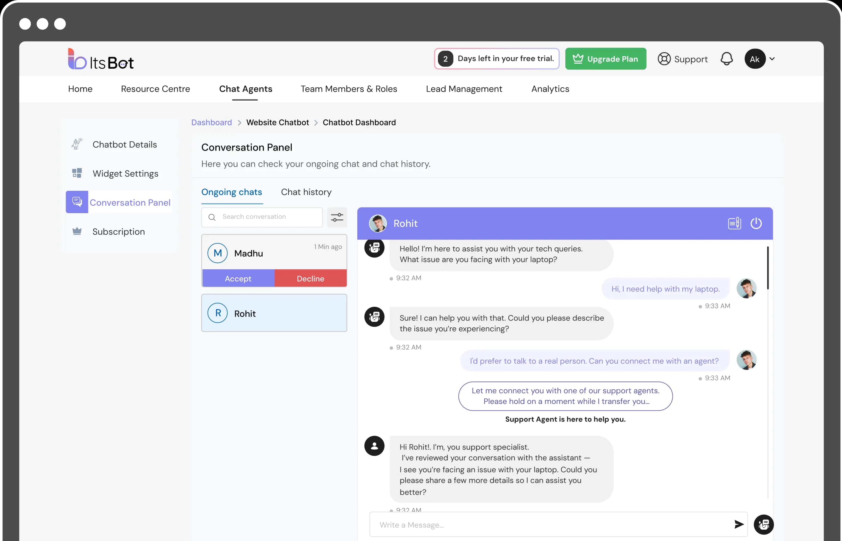 ItsBot Seamless Team Escalation